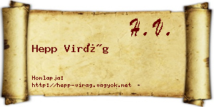 Hepp Virág névjegykártya